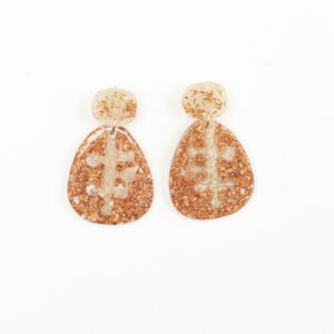 Aretes Arista Oro Rosa. Colección “Marina"