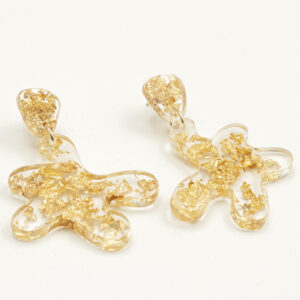 Aretes Estela Clear & Gold. Colección “Marina"