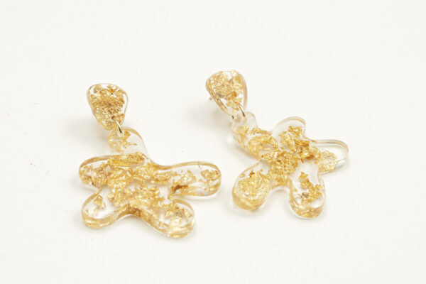 Aretes Estela Clear & Gold. Colección “Marina"