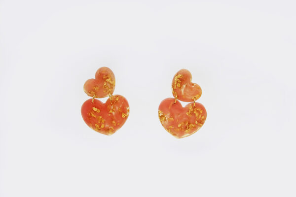 Aretes Corazón Pink. Colección “Marina"