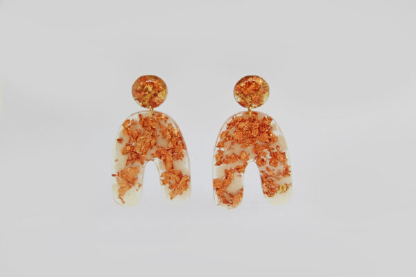 Aretes Úrsula Oro Rosa. Colección “Marina"