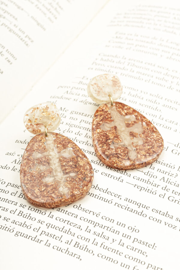 Aretes Arista Oro Rosa. Colección “Marina" - Image 3