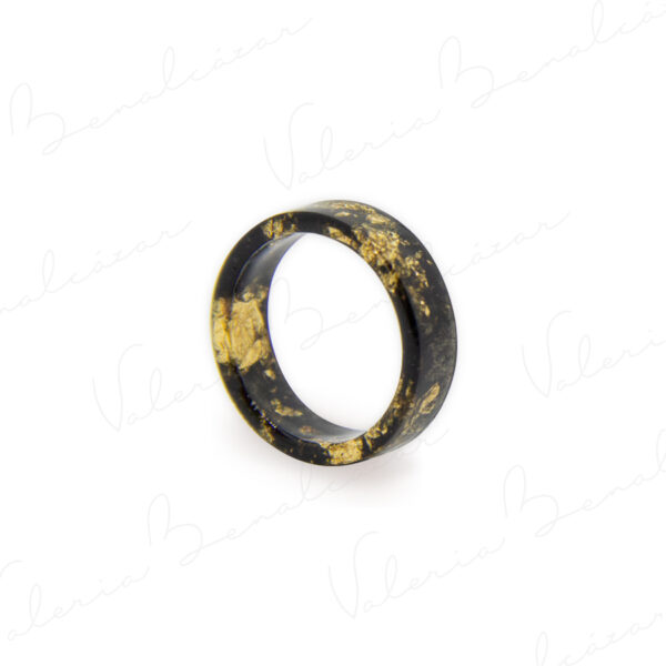 Anillo Flat Dark & Gold. Colección "Adentros"