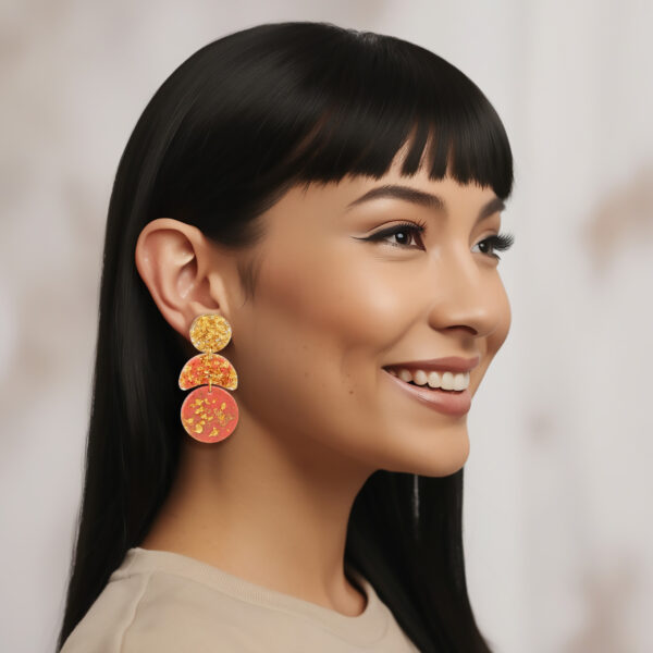 Aretes Attina Coral. Colección “Marina"