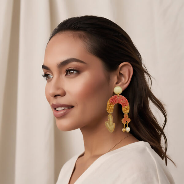Aretes Móvile Rosa. Colección “Marina"